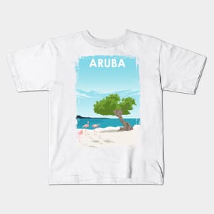 Aruba Travel Poster Kids T-Shirt